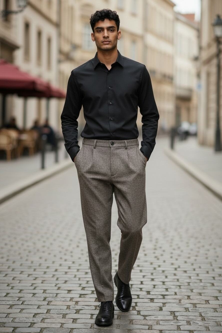 Goodfellow & Co Men's Pull-On Pleated Trousers Size: XS Color: Grey Tweed